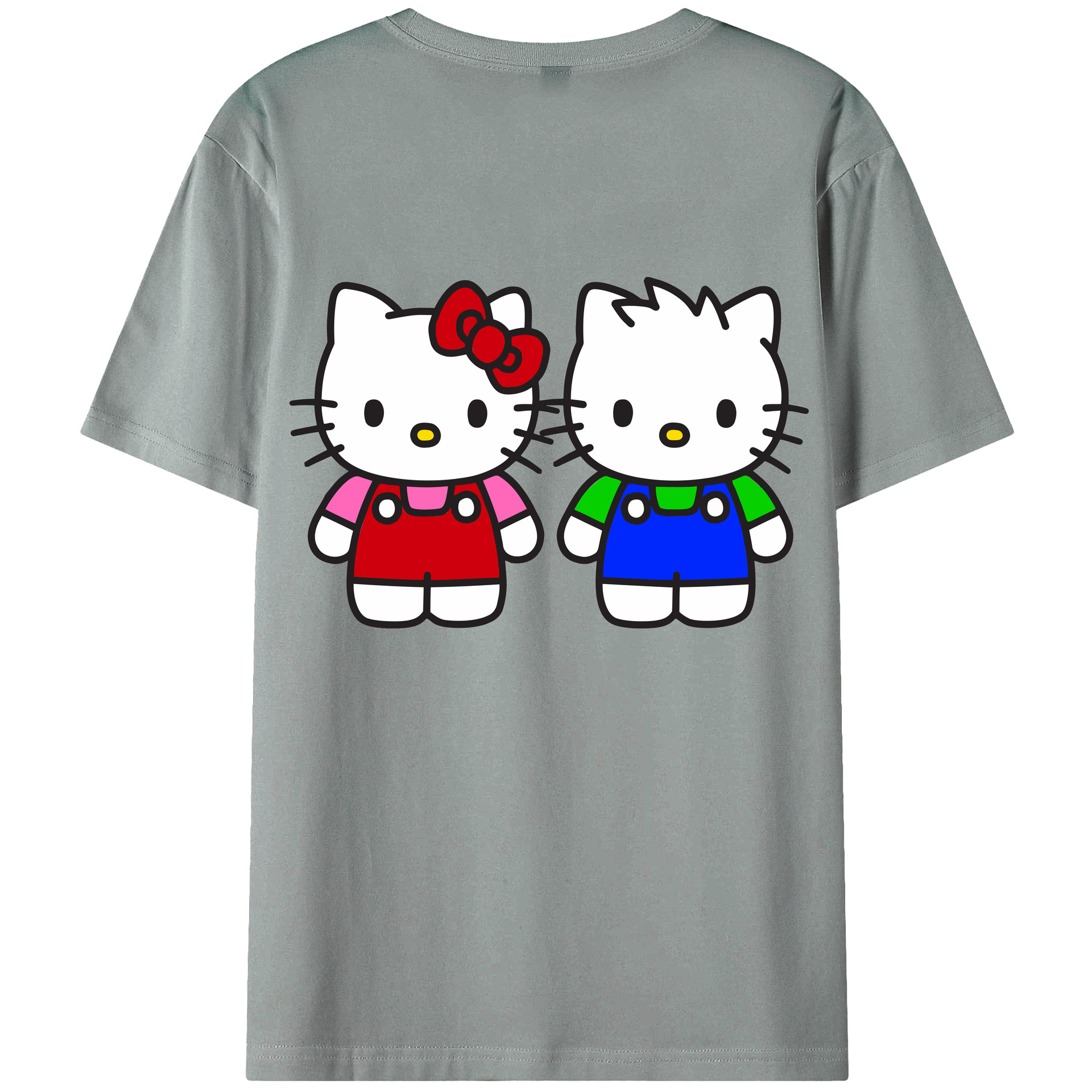 （画像用） Hello Kitty ハローキティ 綿100％ メンズ半袖Tシャツ（バックプリント） 通気性